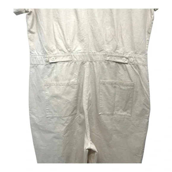 Outerknown NWT S.E.A. Organic Cotton Linen Natural Coveralls Jumpsuit Women’s XL - Picture 13 of 16